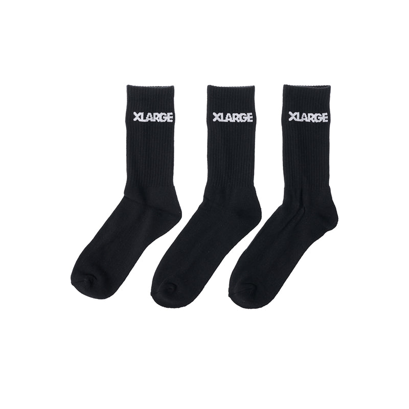 XLARGE - 91 SOCK 3 PACK - BLACK