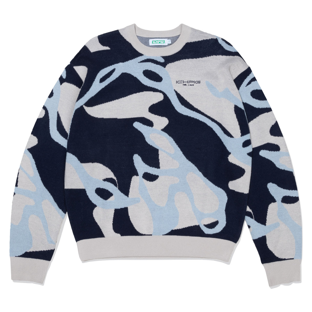 ICHPIG - GLYPH KNITTED CREW - OCEANIC