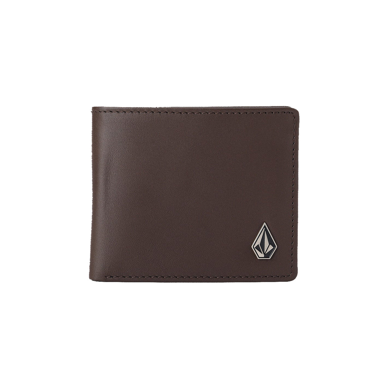 VOLCOM - SINGLE STONE LEATHER WALLET - DARK BROWN