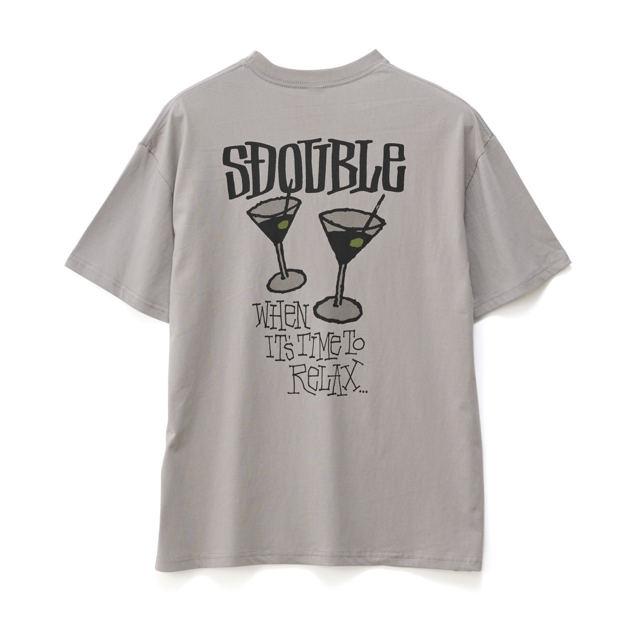 S-DOUBLE - TIME TO RELAX SS TEE - STONE