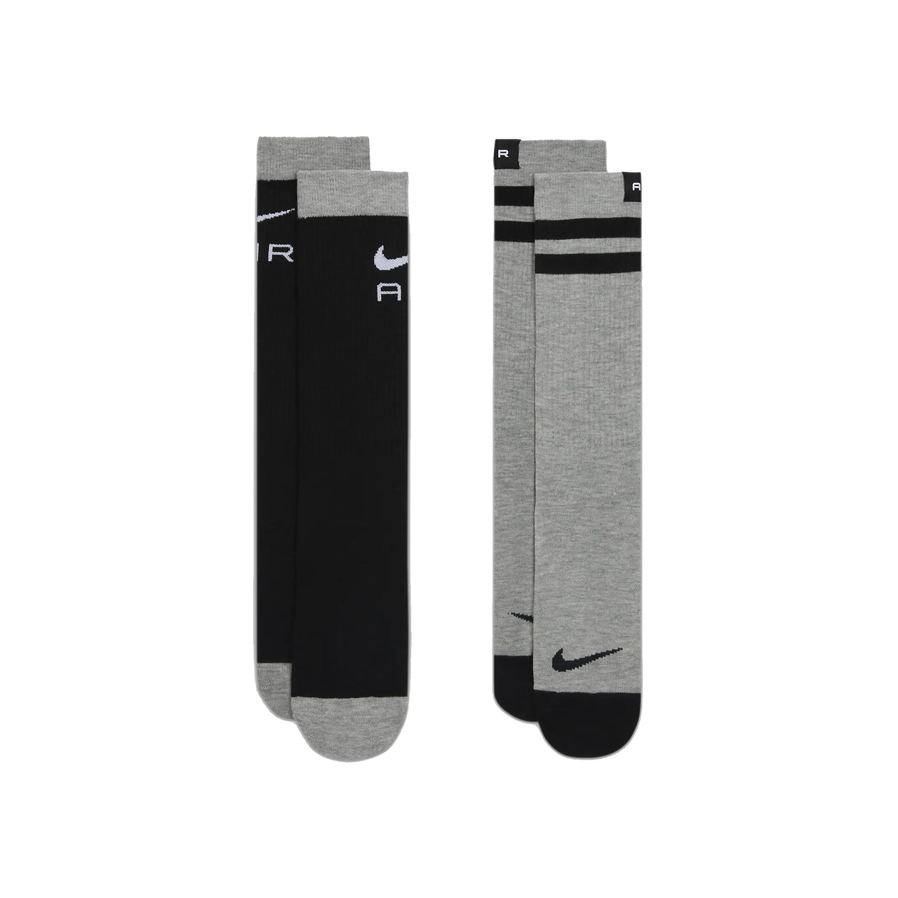 NIKE - EVERYDAY ESSENTIALS CREW SOCKS (2 PAIRS) - BLACK / GREY