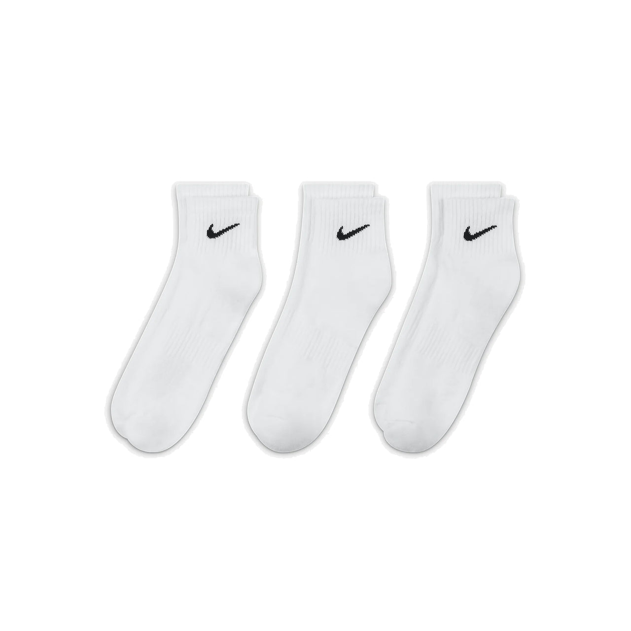 NIKE - EVERYDAY CUSHIONED TRAINING ANKLE SOCKS (3 PAIRS) - WHITE / BLACK