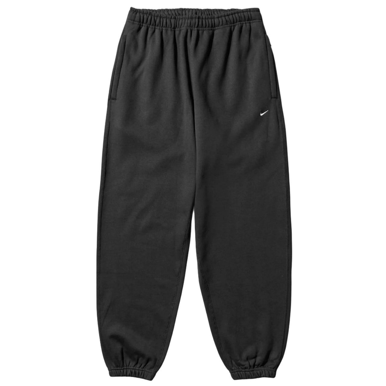 NIKE - SOLO SWOOSH CUFFED FLEECE PANTS - BLACK / WHITE
