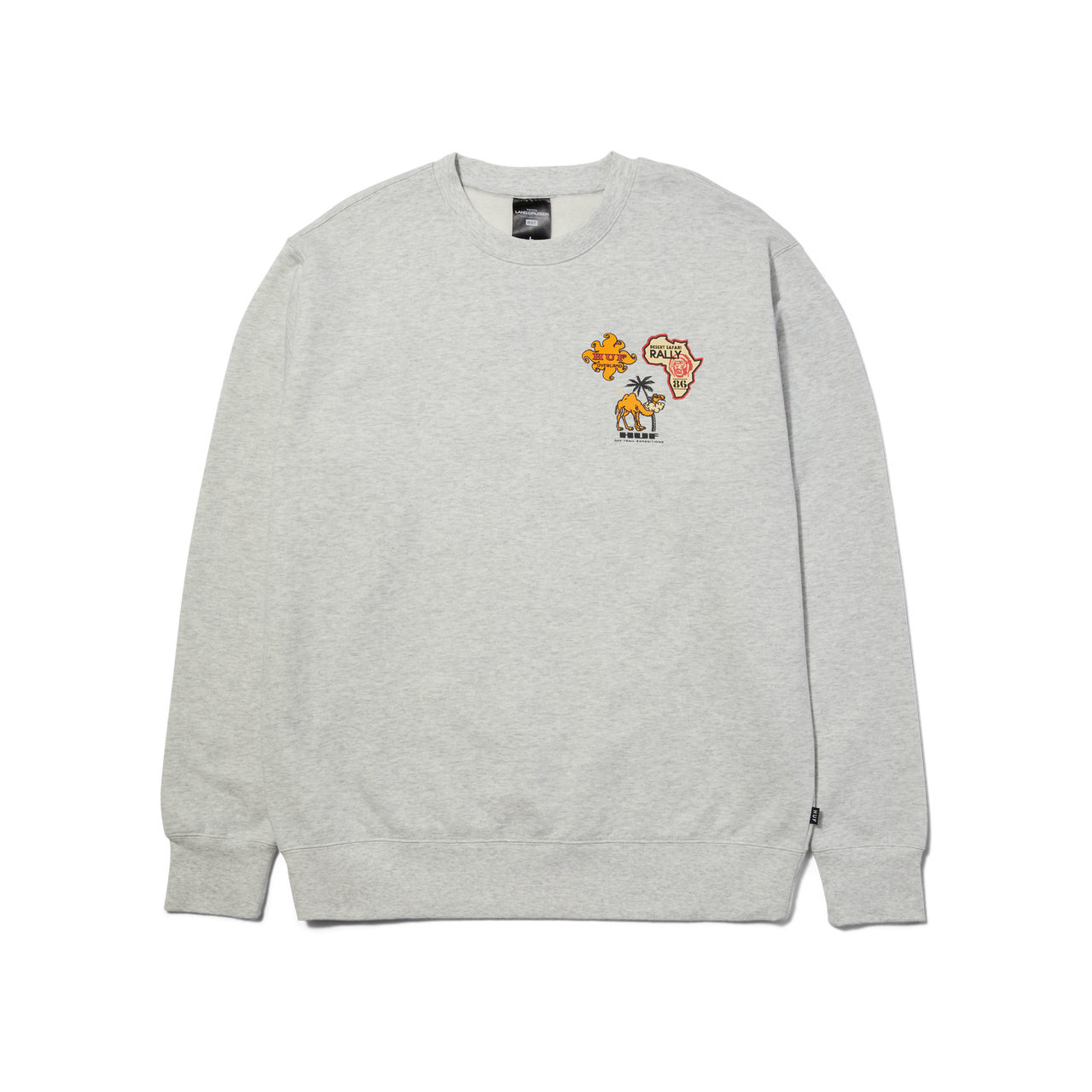 HUF X TOYOTA OVERLAND TOURING CREWNECK SWEATSHIRT - ASH