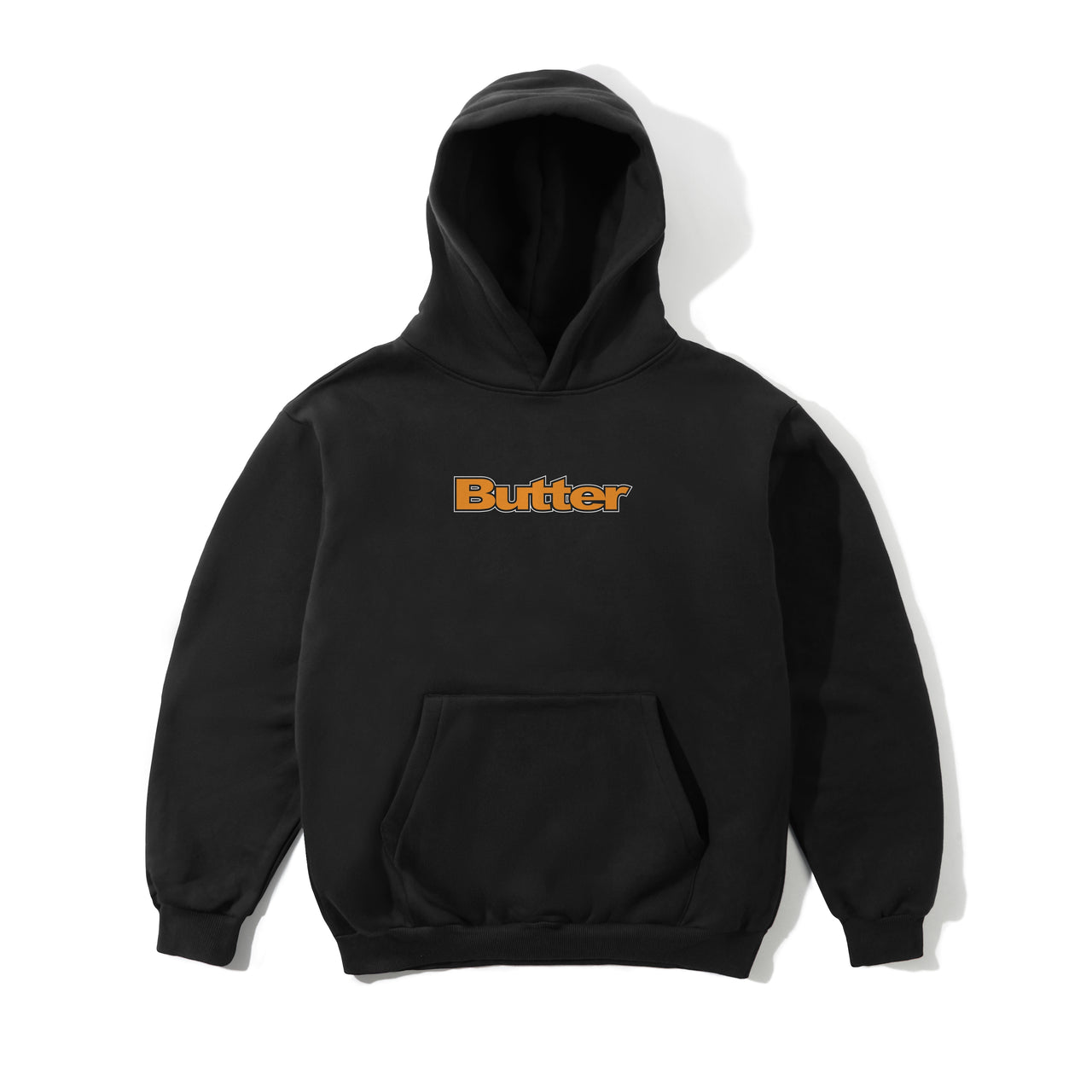 BUTTER GOODS - OUTLINE LOGO PULLOVER HOOD - BLACK