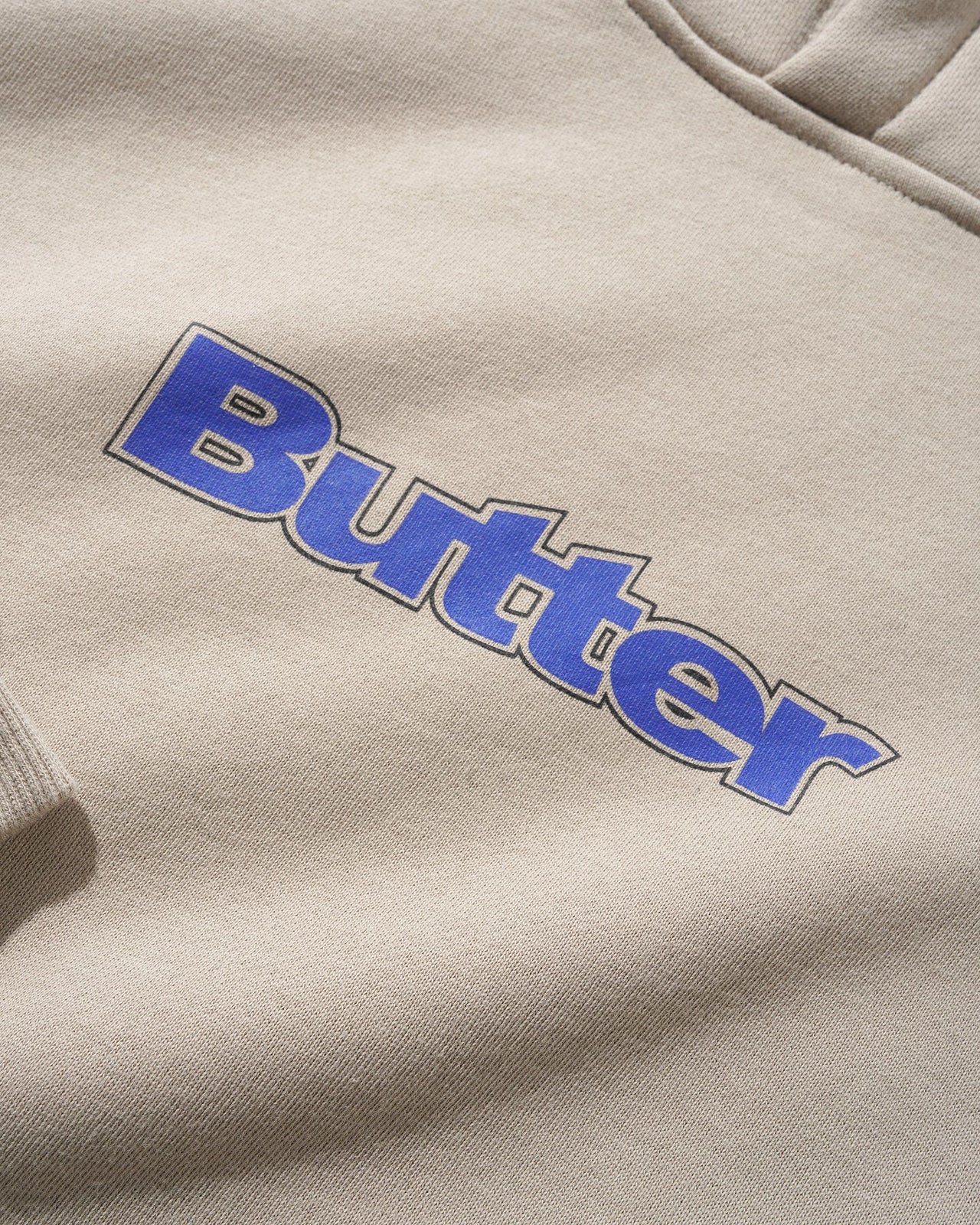 BUTTER GOODS - OUTLINE LOGO PULLOVER HOOD - BONE