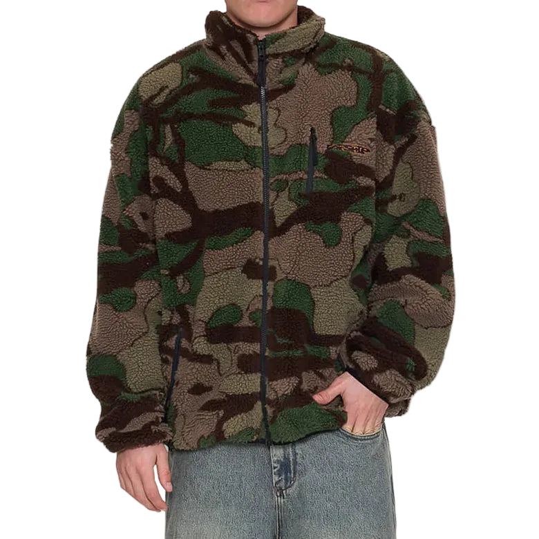 WORSHIP - PLAIN SIGHT SHERPA JACKET - CAMO GREEN