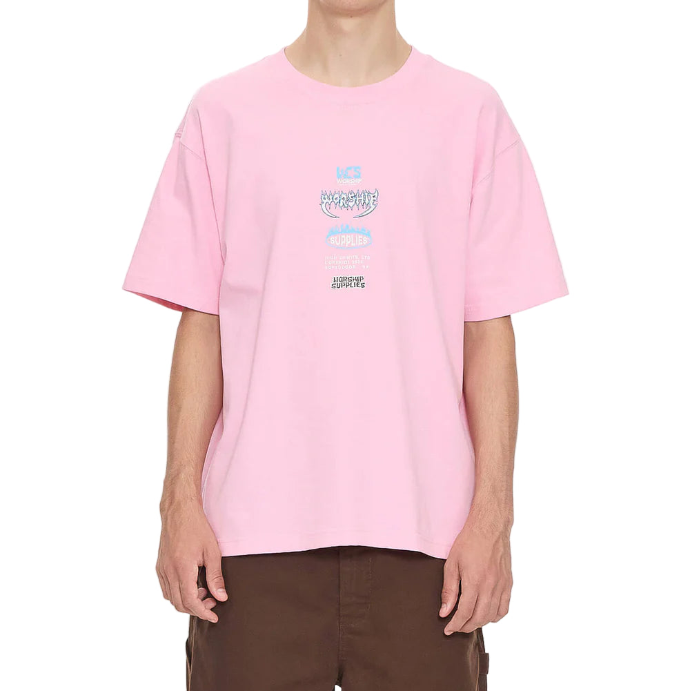 WORSHIP - PILE UP TEE - FLAMINGO