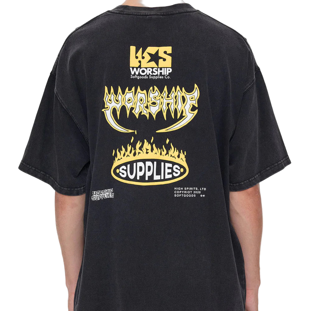 WORSHIP - PILE UP OVERSIZE TEE - BLACK