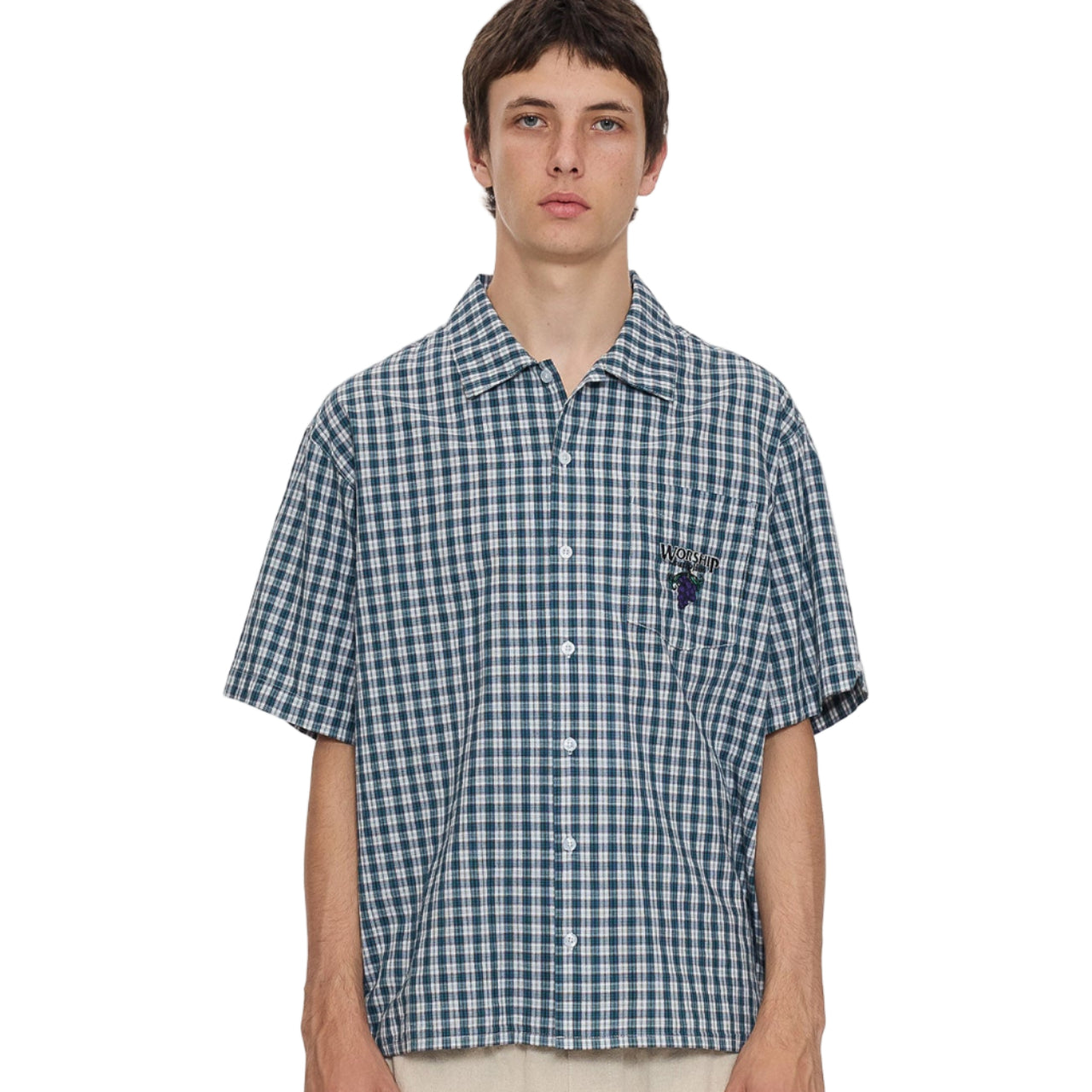 WORSHIP - SATISFACTION SHORT SLEEVE SHIRT - DARK BLUE