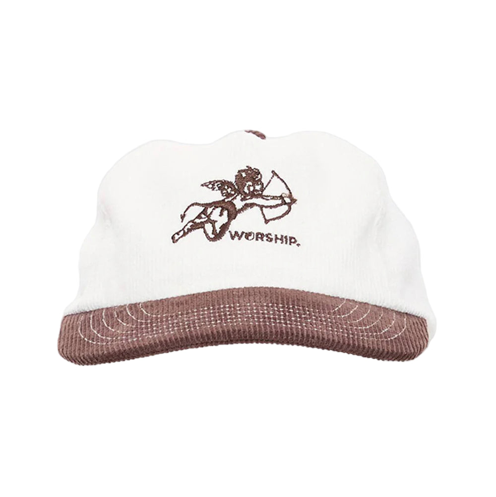 WORSHIP - CHERUB CORD 5 PANEL HAT - DARK CHOC