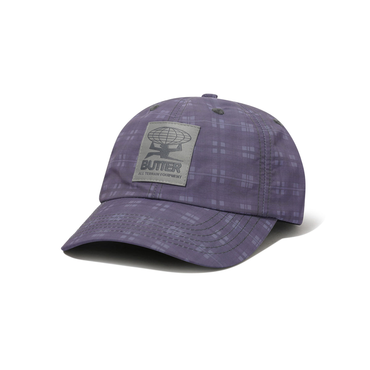 BUTTER GOODS - PLAID TERRAIN 6 PANEL CAP - SLATE