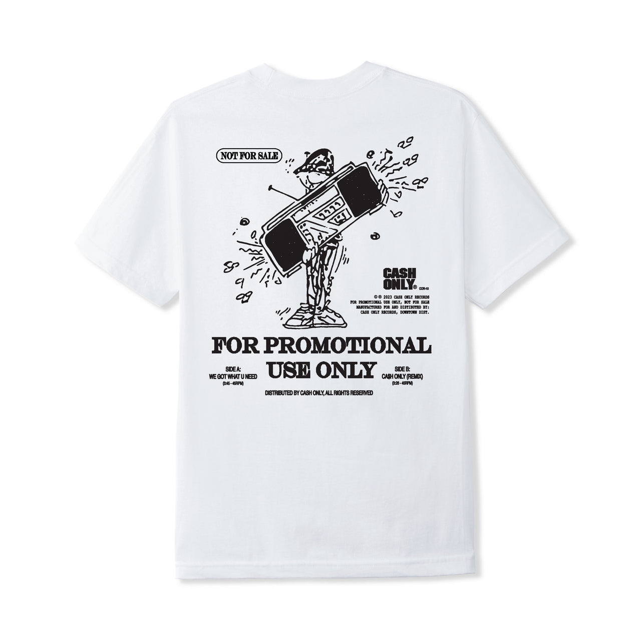 CASH ONLY - PROMOTIONAL USE TEE - WHITE