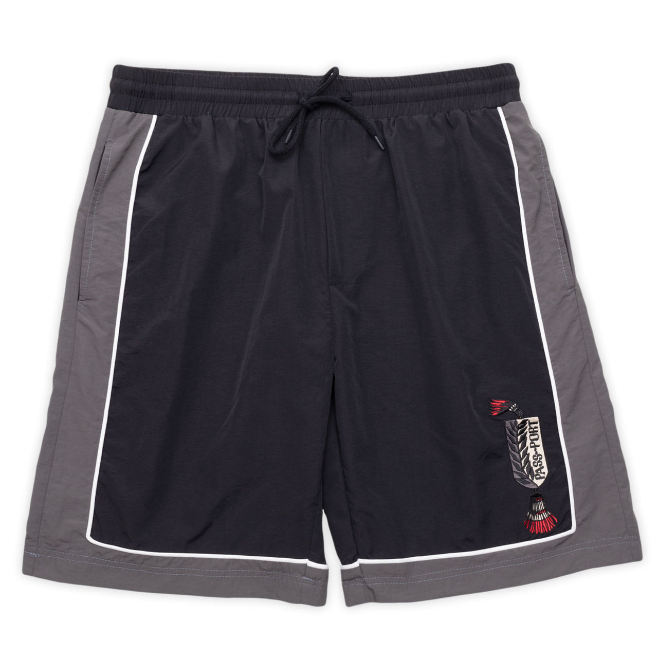 PASS~PORT - TASSLE RPET CASUAL SHORT - BLACK/GREY