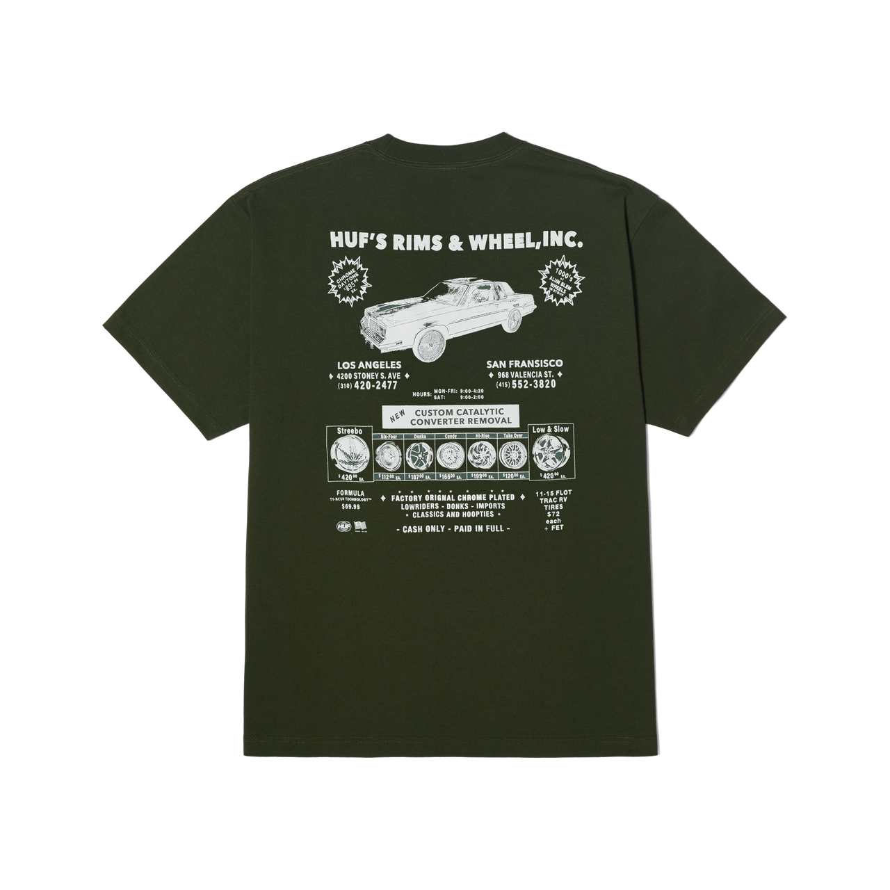 HUF - RIM & WHEEL INC T-SHIRT - HUNTER GREEN