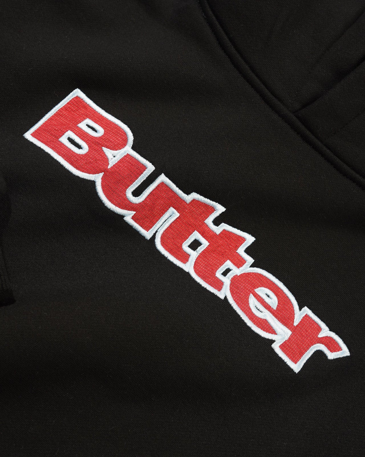 BUTTER GOODS - RIPSTOP LOGO APPLIQUE PULLOVER HOOD - BLACK