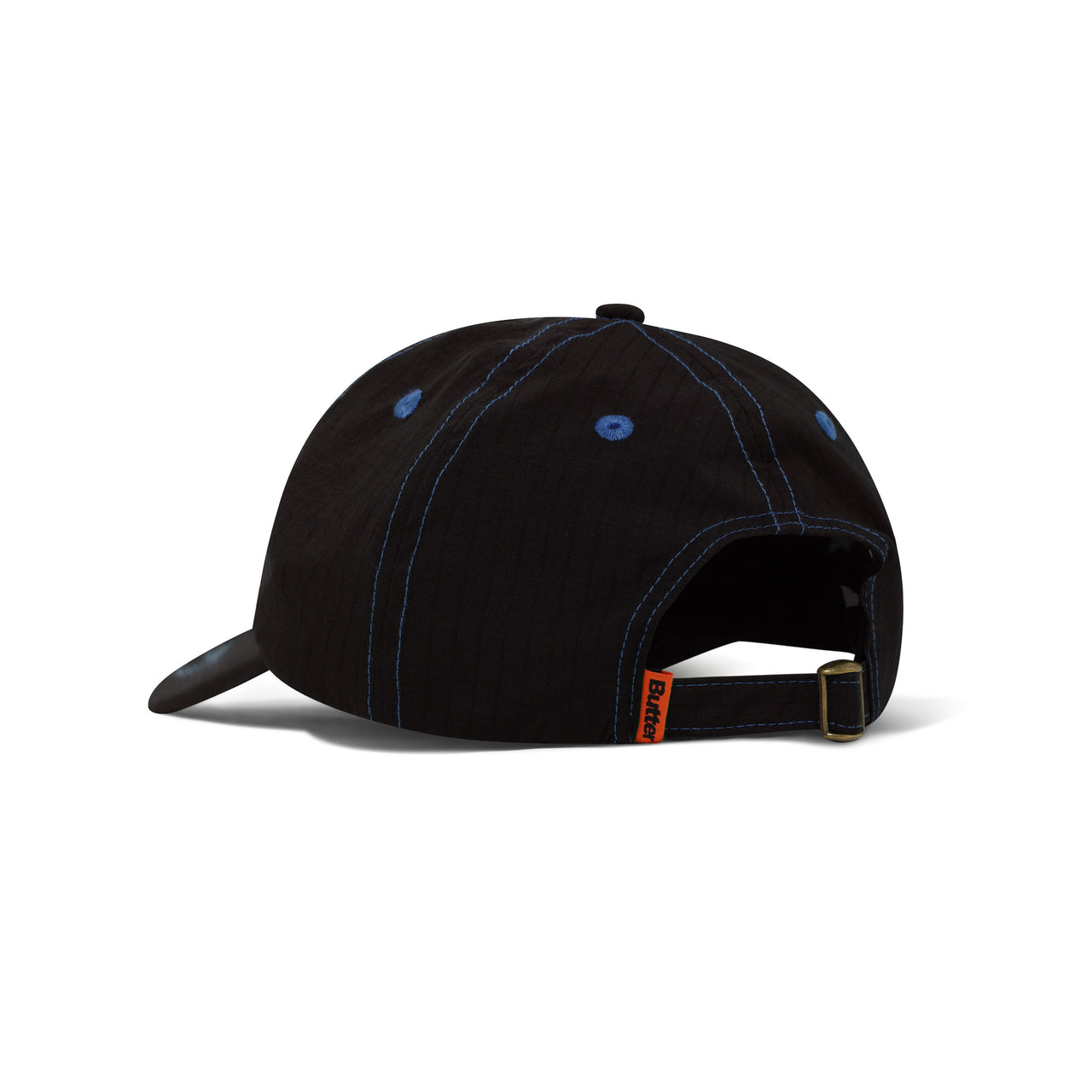 BUTTER GOODS - NYLON ROUNDED LOGO 6 PANEL CAP - BLACK