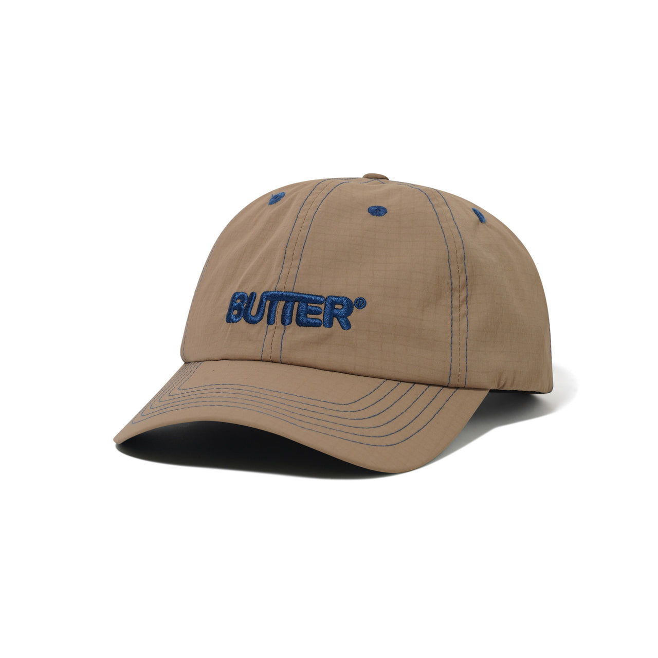 BUTTER GOODS - NYLON ROUNDED LOGO 6 PANEL CAP - SAND