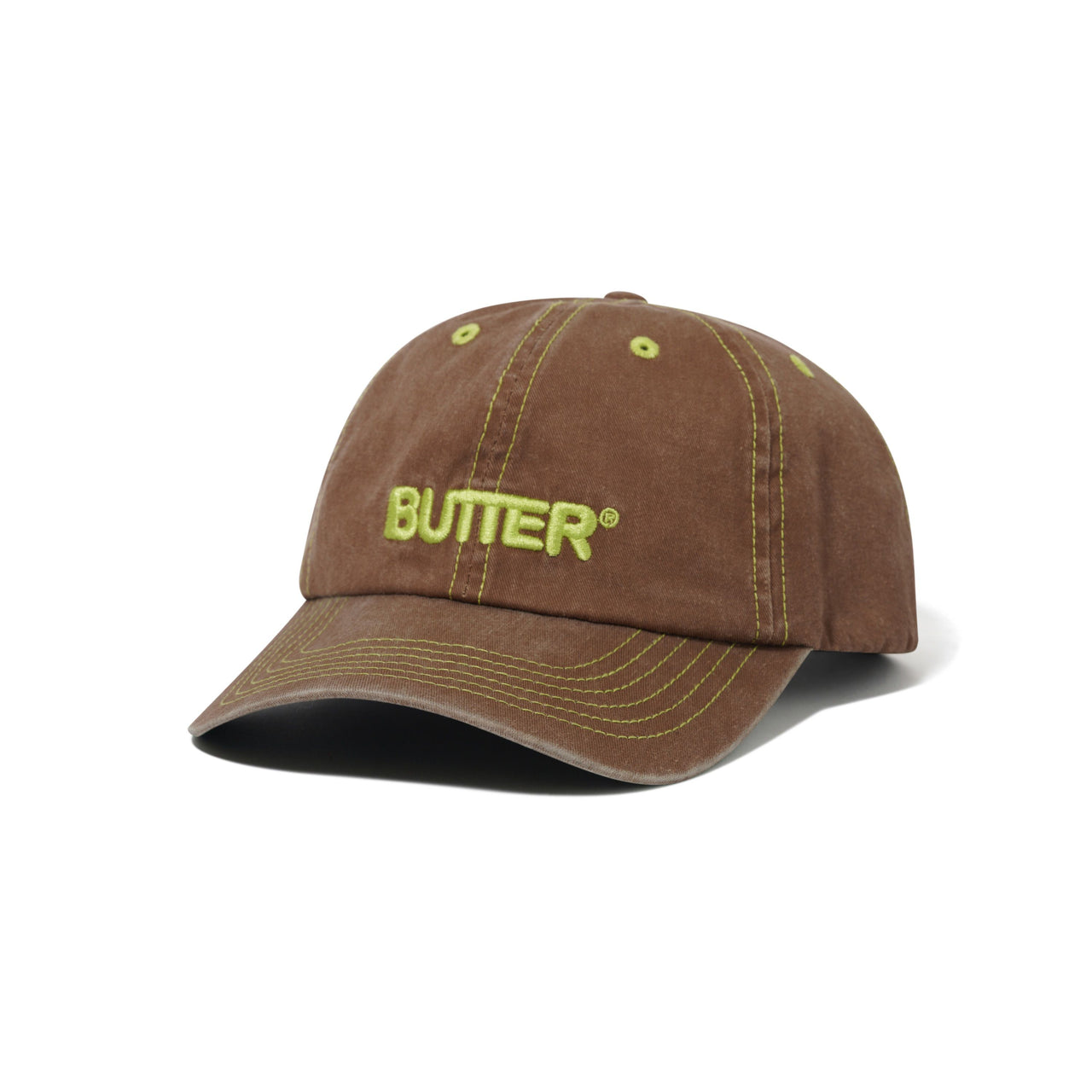 BUTTER GOODS - ROUNDED LOGO 6 PANEL CAP - WASHED PECAN