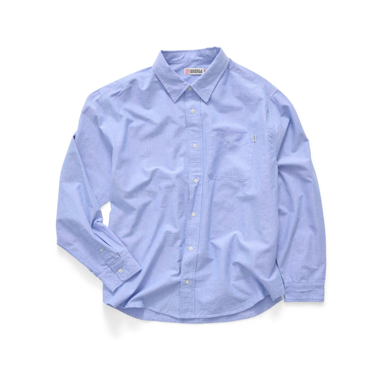 S-DOUBLE - OXFORD LONG SLEEVE CLASSIC SHIRT - MEDIUM BLUE
