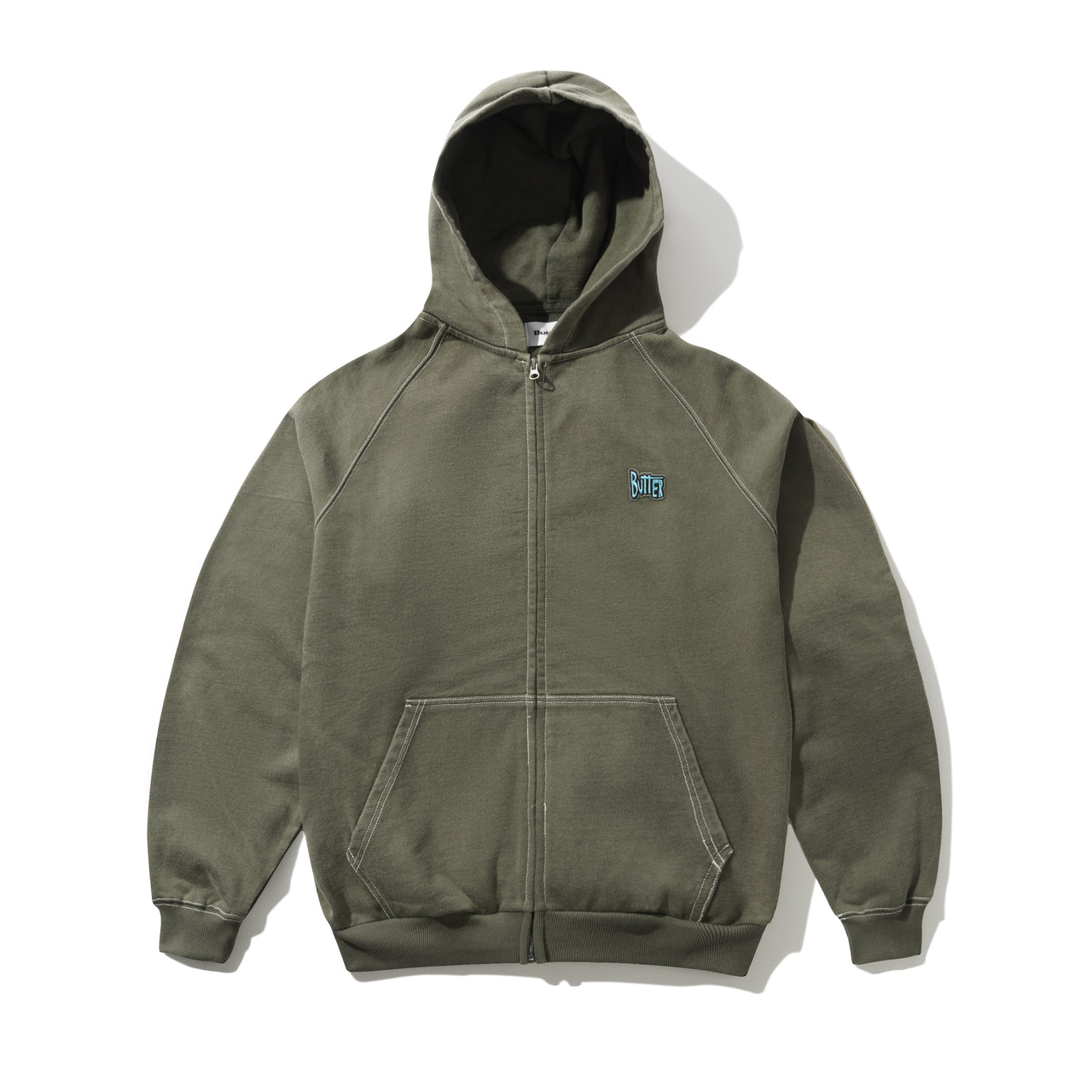 BUTTER GOODS - SKETCH ZIP-THRU HOOD - ARMY