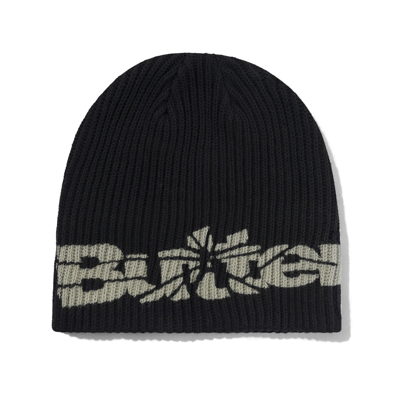 BUTTER GOODS - SMASHED LOGO KNIT SKULLY BEANIE - BLACK