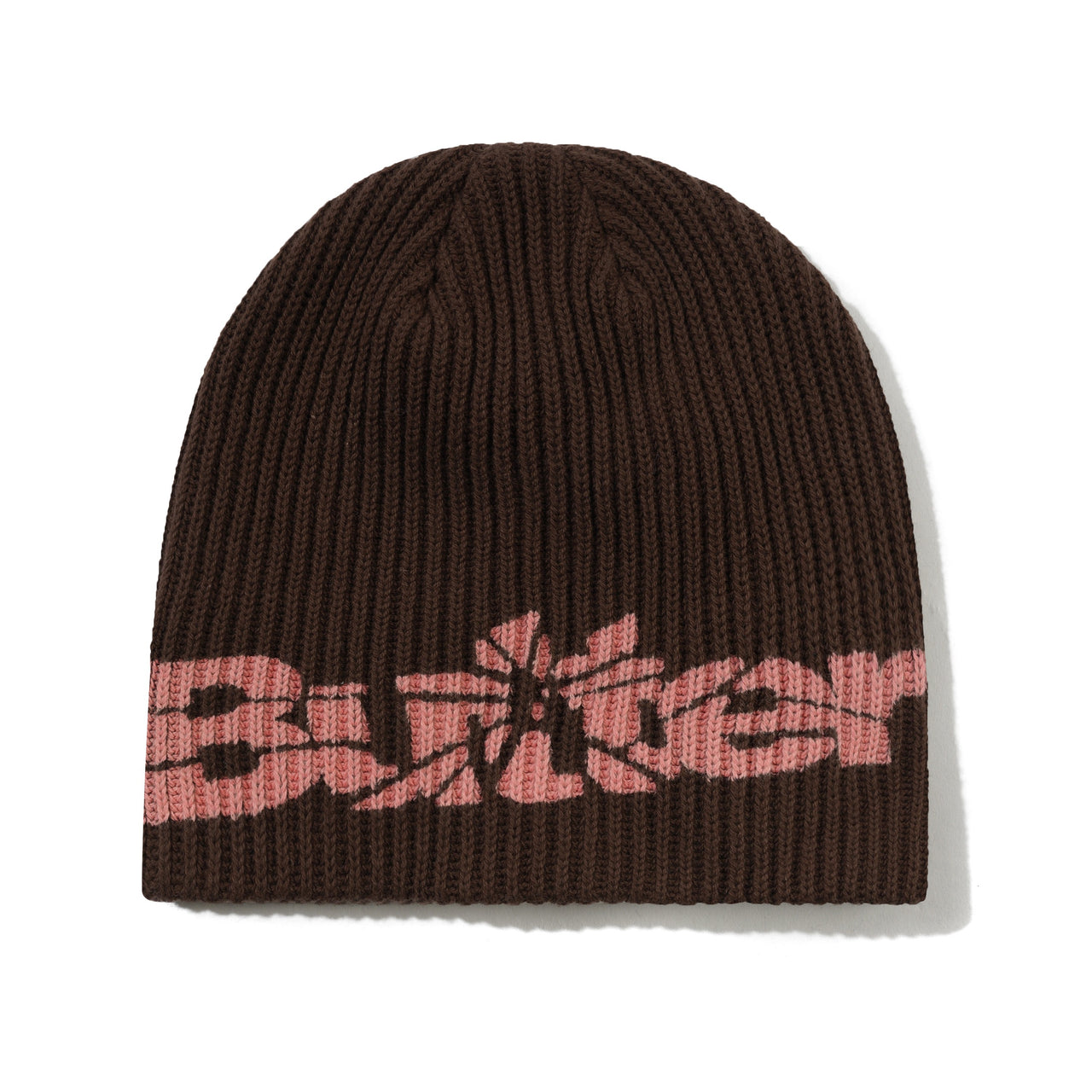BUTTER GOODS - SMASHED LOGO KNIT SKULLY BEANIE - BROWN