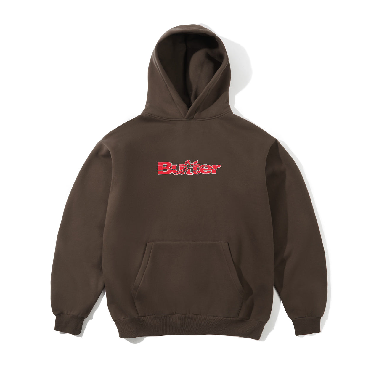 BUTTER GOODS - SMASHED LOGO PULLOVER HOOD - BROWN