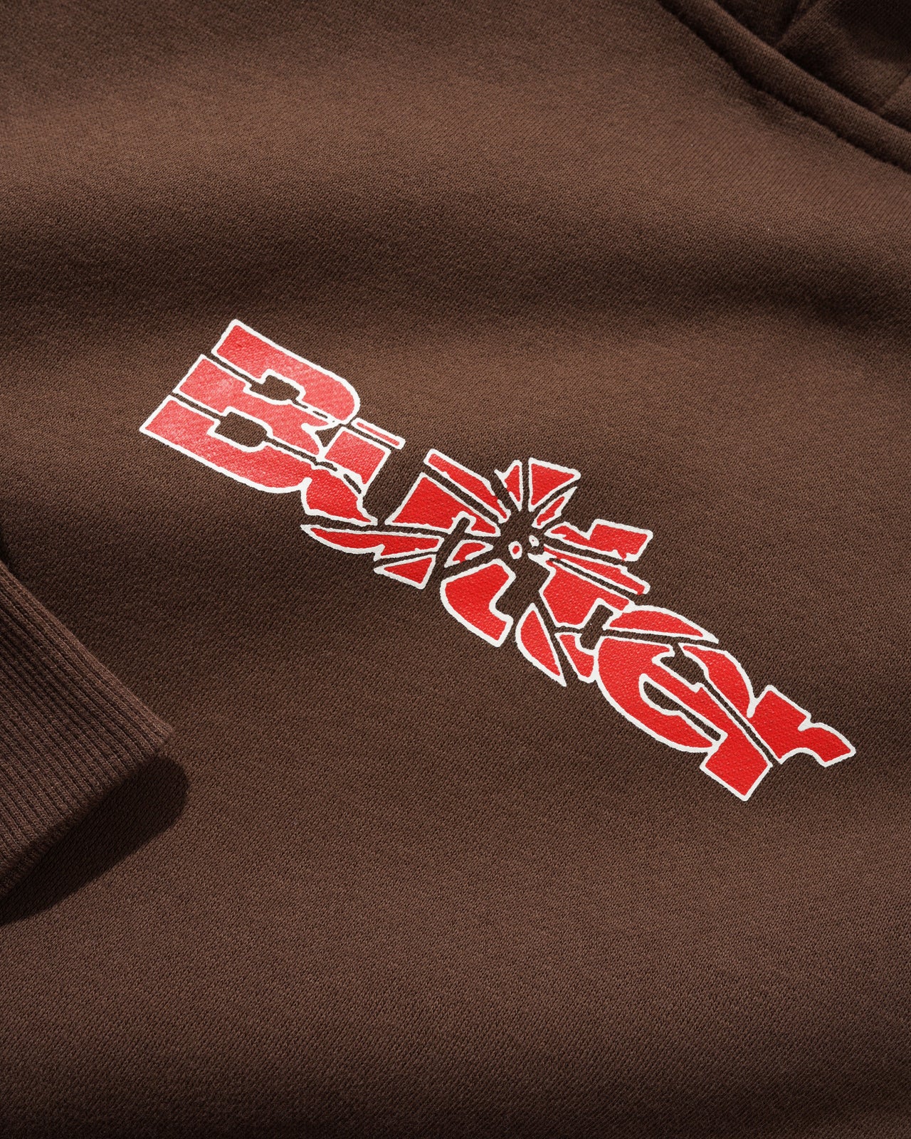 BUTTER GOODS - SMASHED LOGO PULLOVER HOOD - BROWN