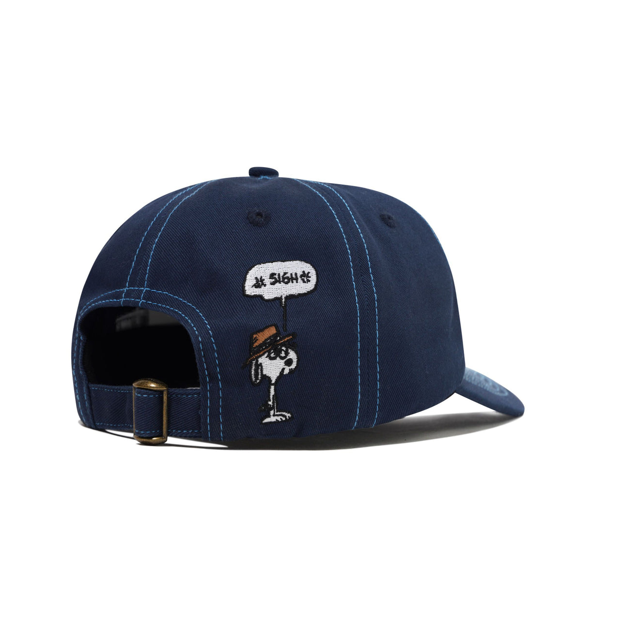 BUTTER GOODS X PEANUTS - SPIKE 5 PANEL CAP - NAVY / LIGHT BLUE