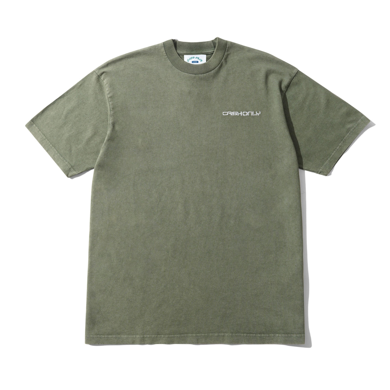 CASH ONLY - STENCIL PIGMENT DYE TEE - WASHED ARMY