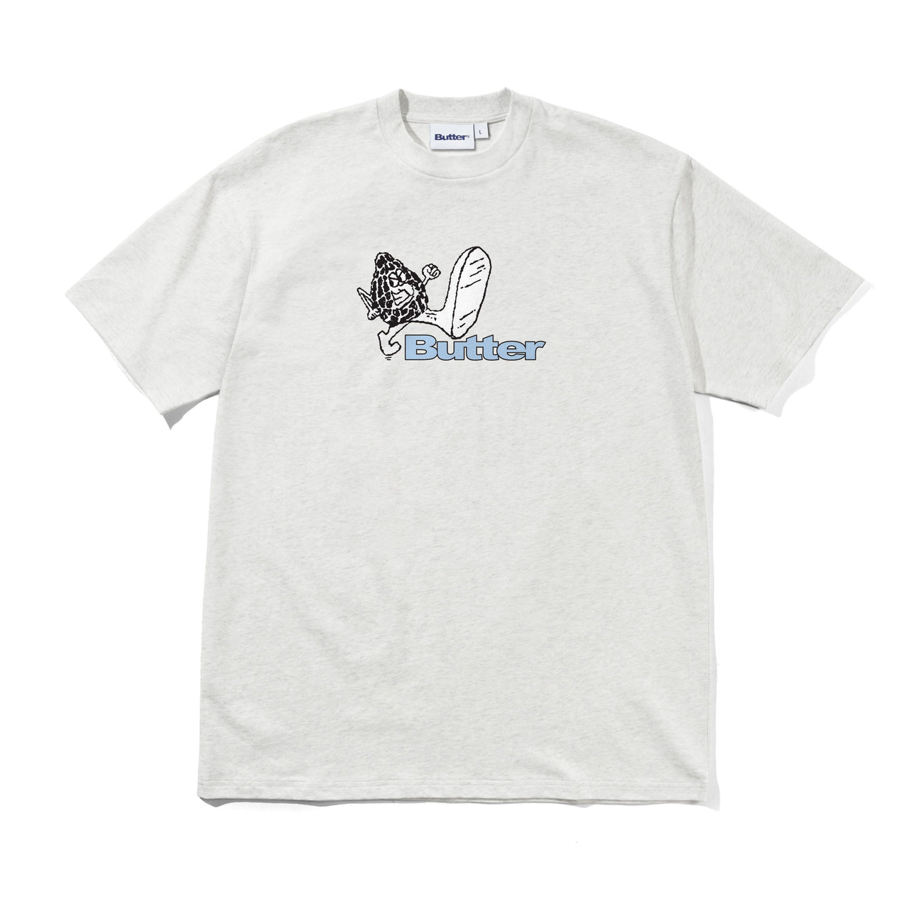 BUTTER GOODS - STEPPIN' LOGO TEE  - ASH