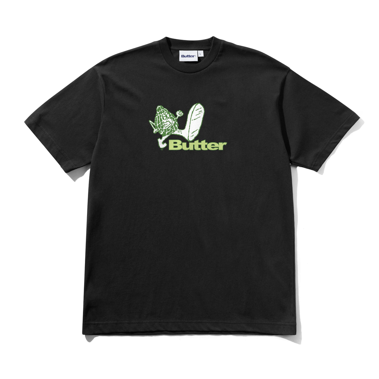 BUTTER GOODS - STEPPIN' LOGO TEE  - BLACK