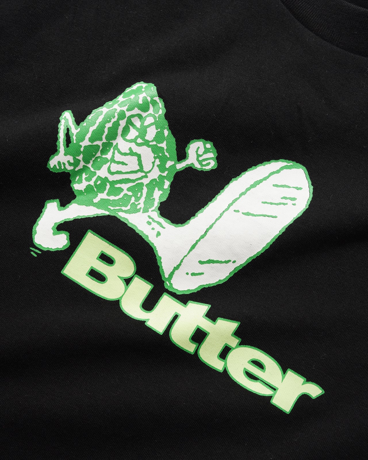 BUTTER GOODS - STEPPIN' LOGO TEE  - BLACK