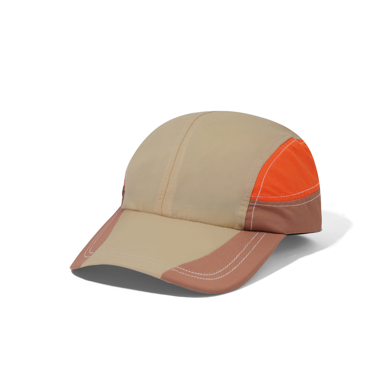 BUTTER GOODS - STREAM 4 PANEL CAP - KHAKI / CITRUS