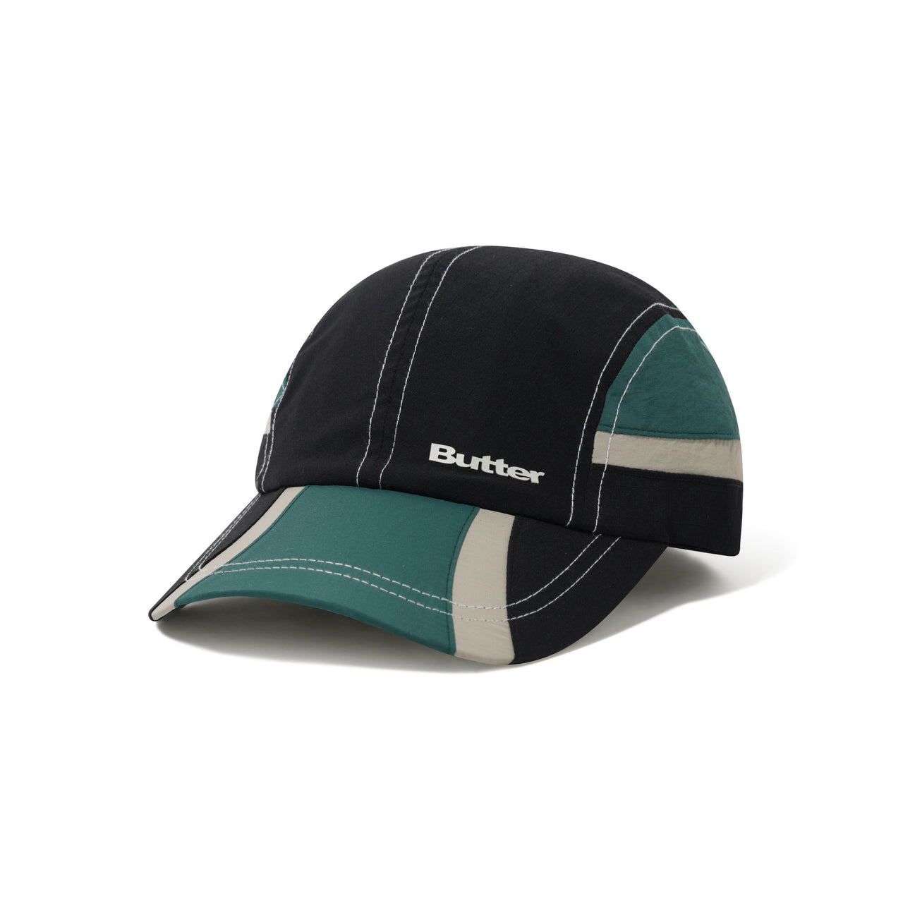 BUTTER GOODS - SWIFT 4 PANEL CAP - BLACK