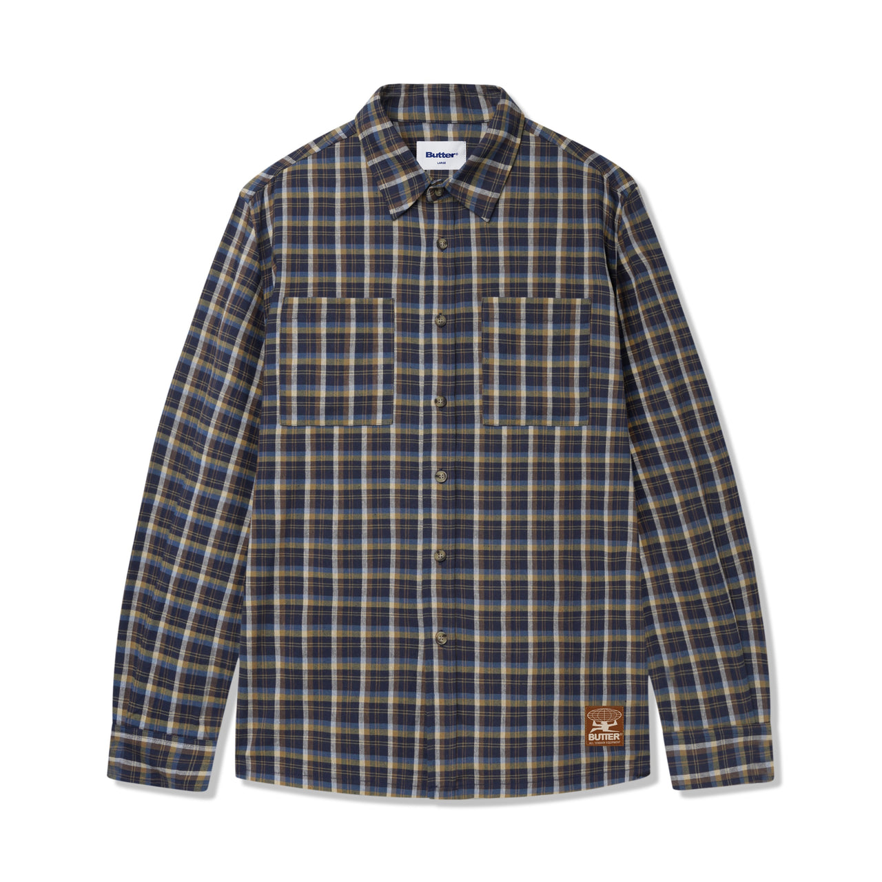 BUTTER GOODS - TERRAIN PLAID SHIRT - NAVY