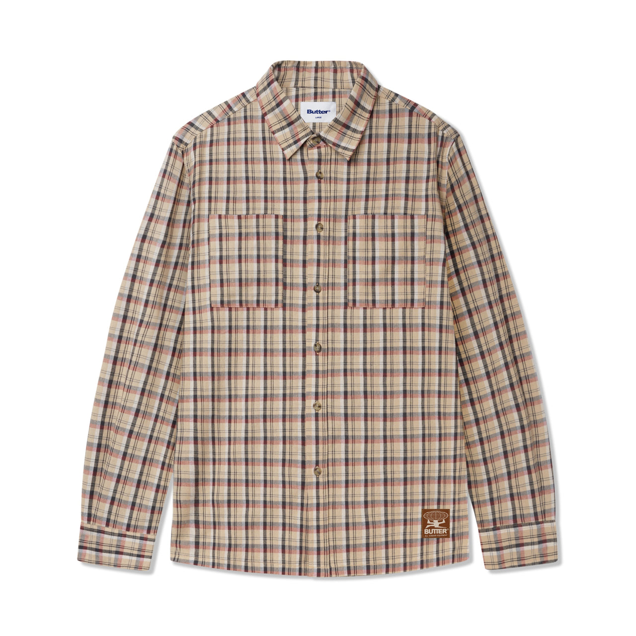 BUTTER GOODS - TERRAIN PLAID SHIRT - SAND