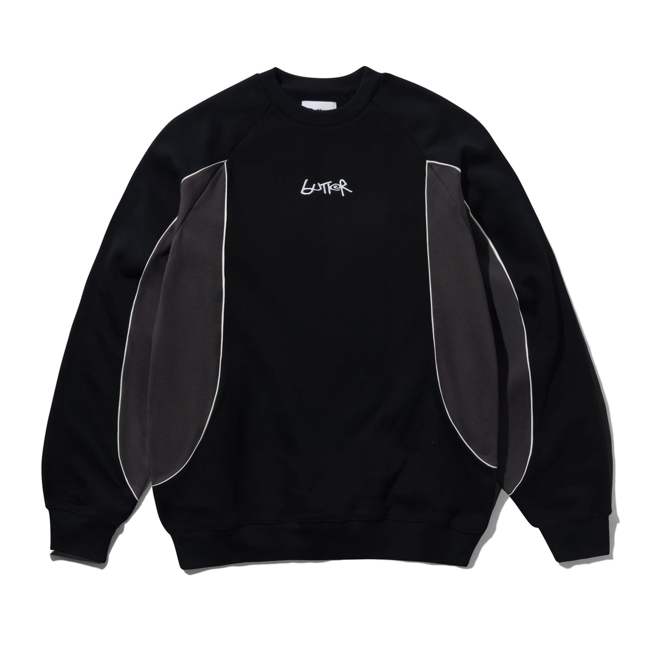 BUTTER GOODS - TREAD CREWNECK - BLACK / CHARCOAL