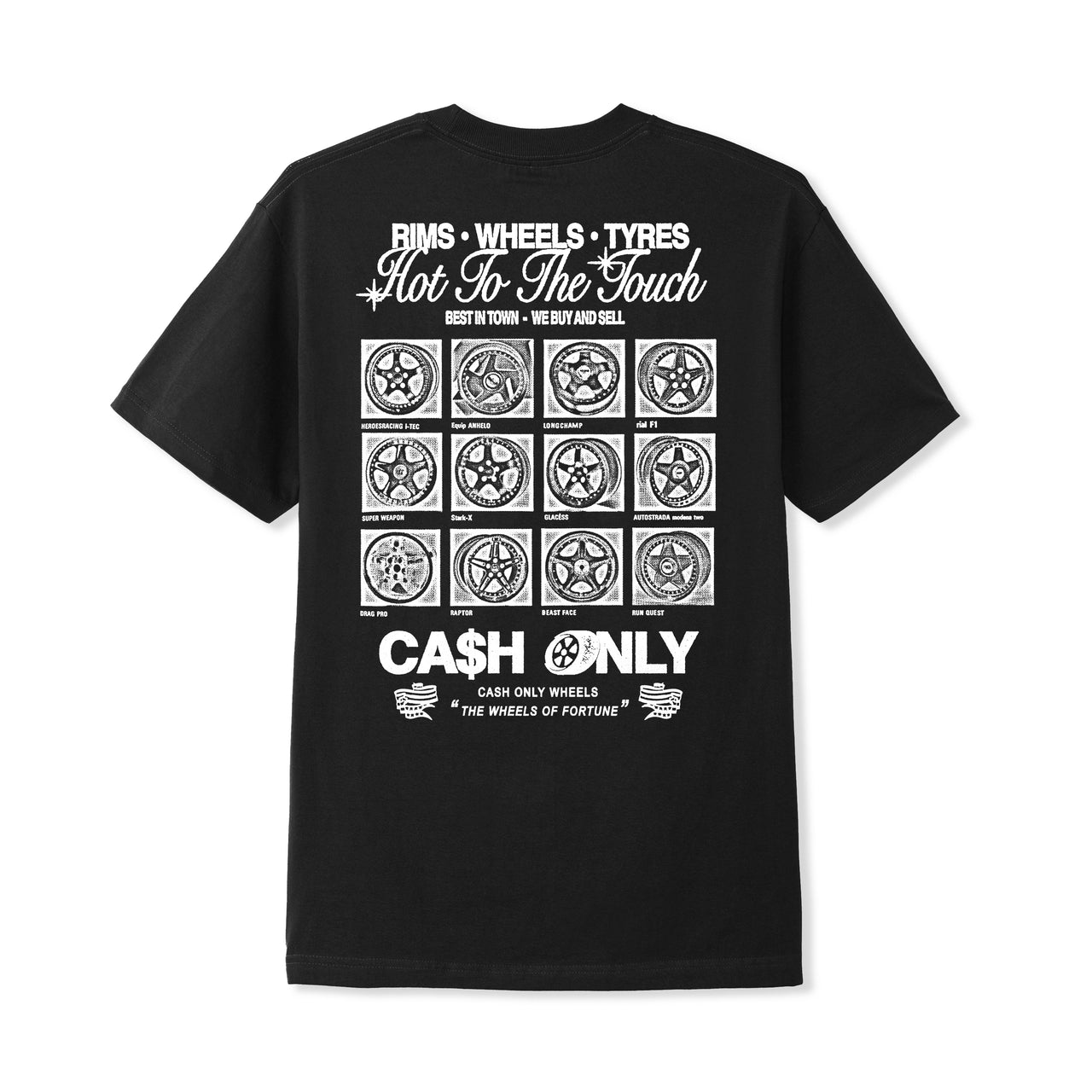 CASH ONLY - WHEELS T-SHIRT - BLACK