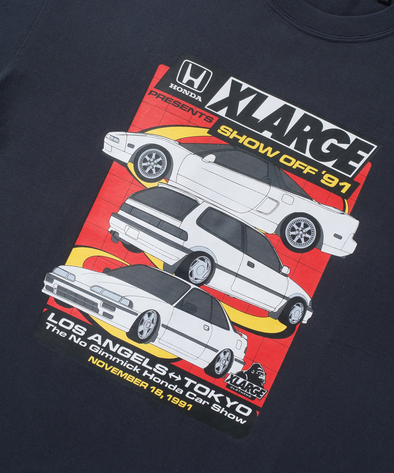 XLARGE X HONDA - SHOWOFF TEE - CHARCOAL