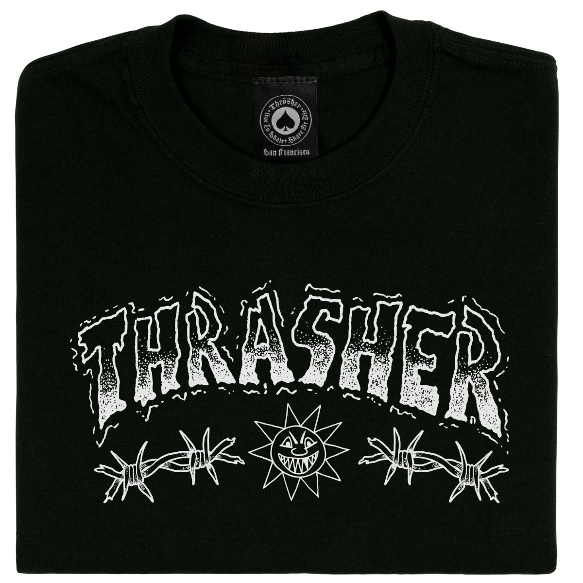 THRASHER - BARBED WIRE TEE - BLACK