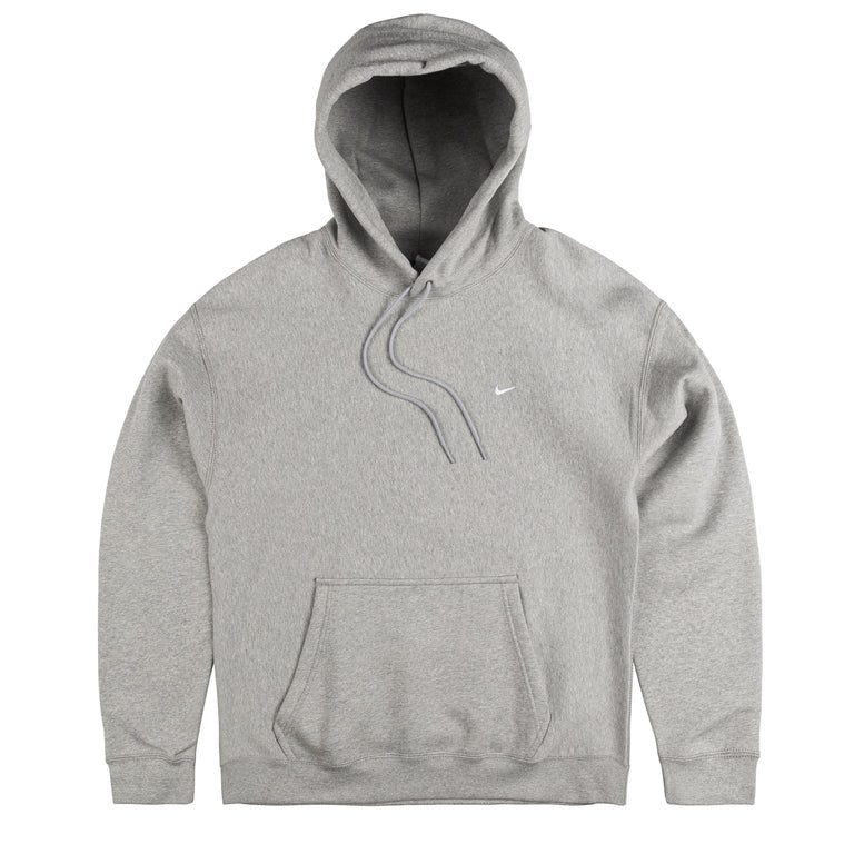 NIKE - SOLO SWOOSH PULLOVER HOODIE - DARK GREY HEATHER / LIGHT SMOKE GREY