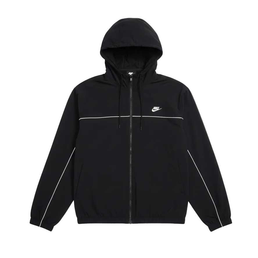 NIKE - CLUB ATHLETE HOODED JACKET - BLACK / WHITE