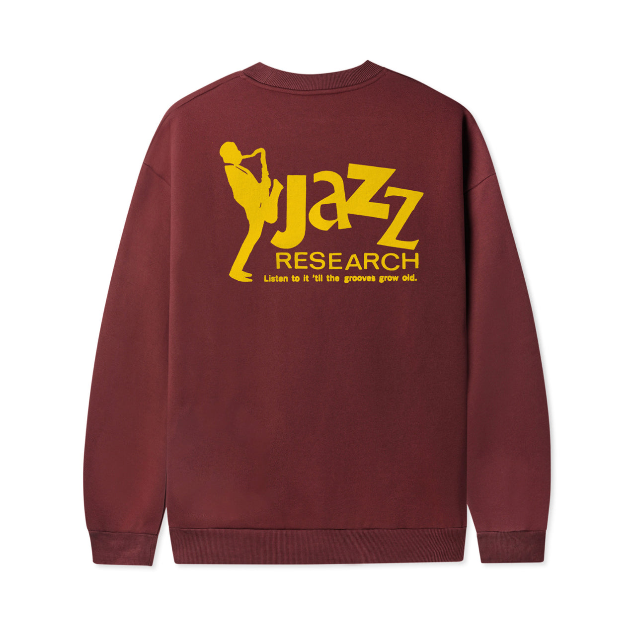 BUTTER GOODS - JAZZ RESEARCH CREWNECK SWEATSHIRT - SANGRIA