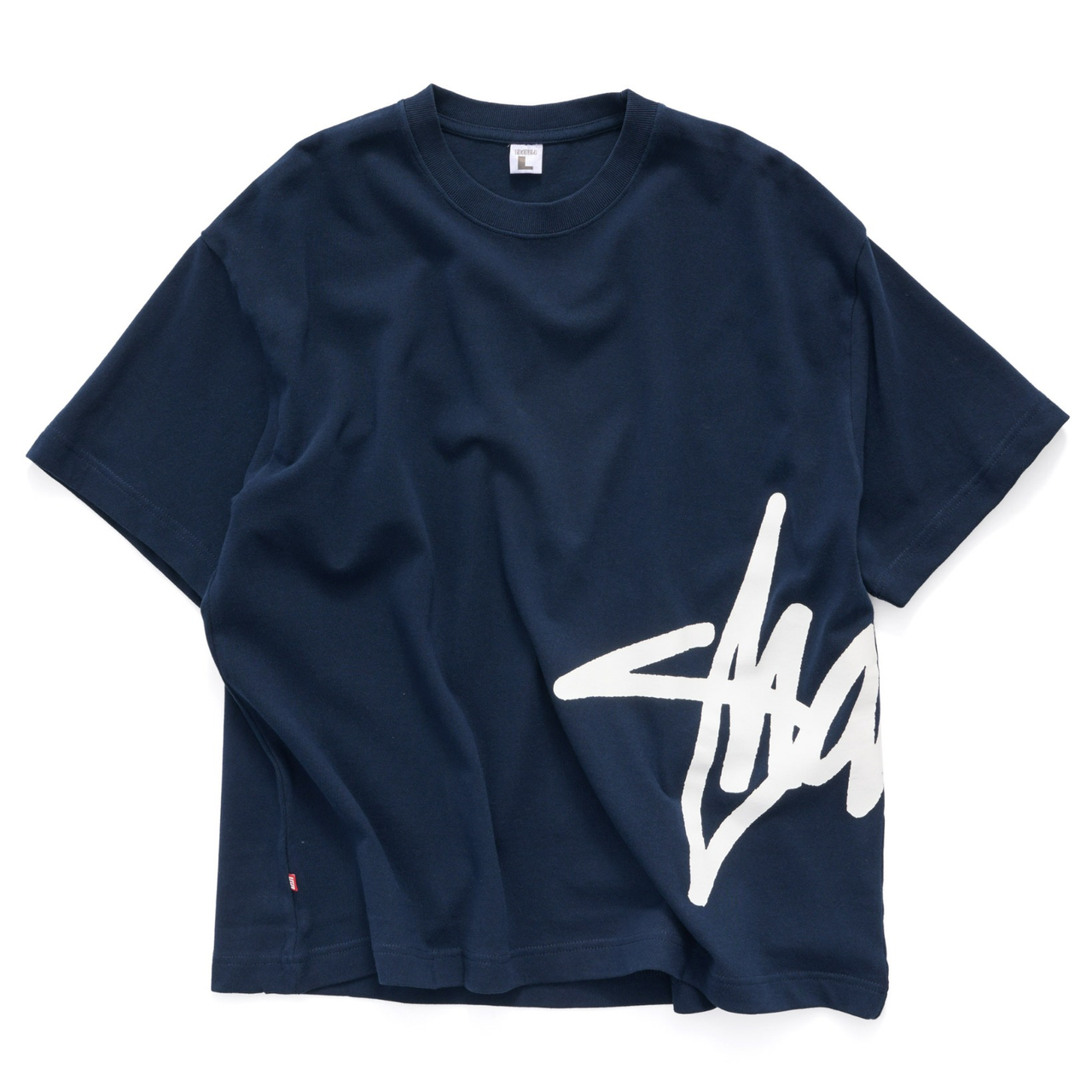 S-DOUBLE - BIG SHAWN HEAVY WT T-SHIRT - OVERDYE NAVY