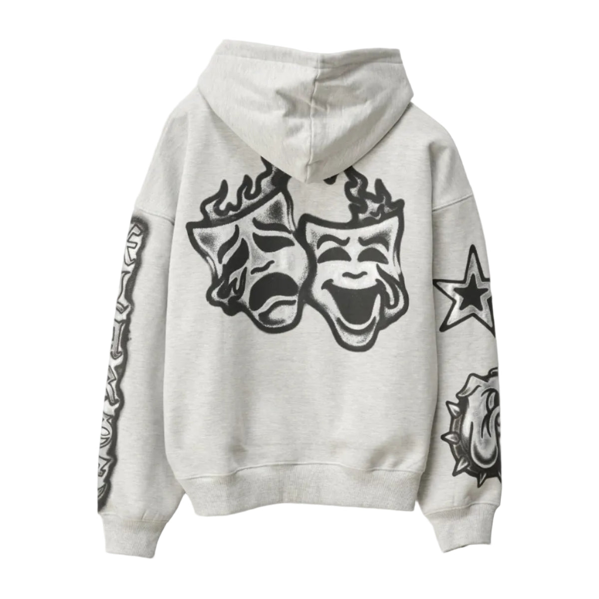 XLARGE - PEACE GORILLA FIT ZIP THRU HOODIE - SNOW MARLE