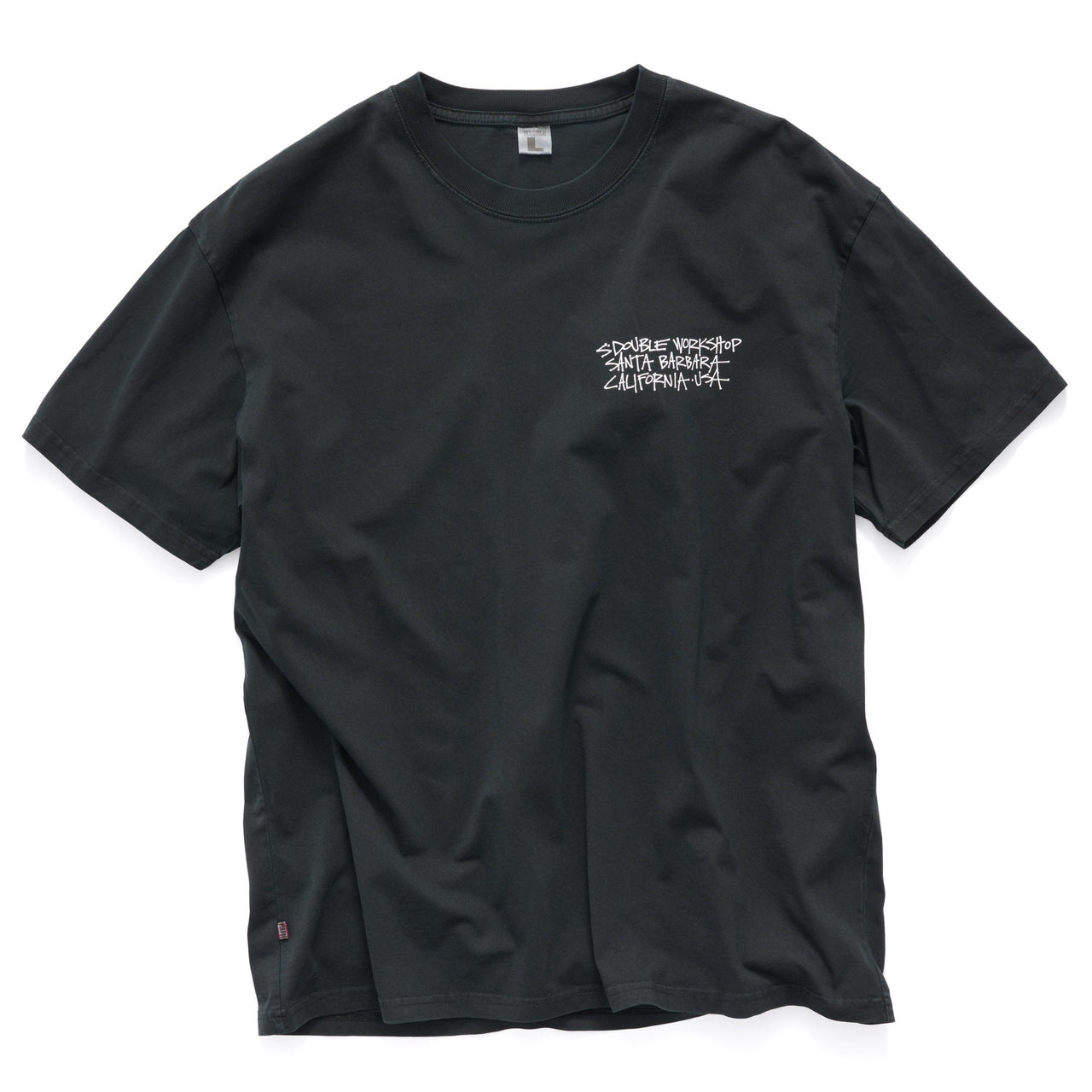 S-DOUBLE - ADDRESS TEXT T-SHIRT - OVERDYE BLACK