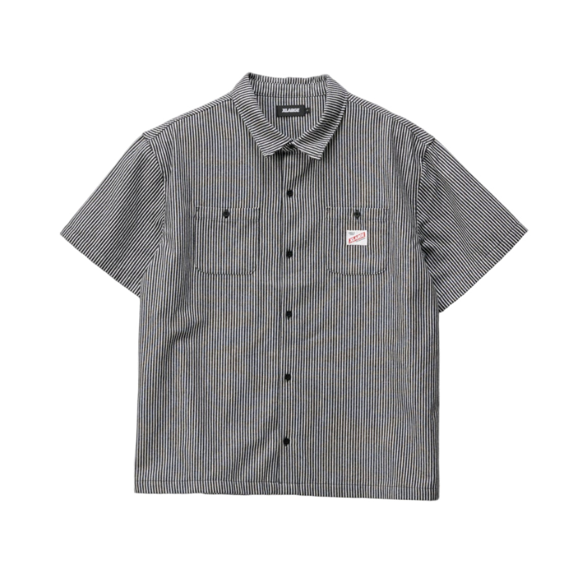 XLARGE - TRADEMARK SS WORKSHIRT - BLACK / WHITE STRIPE