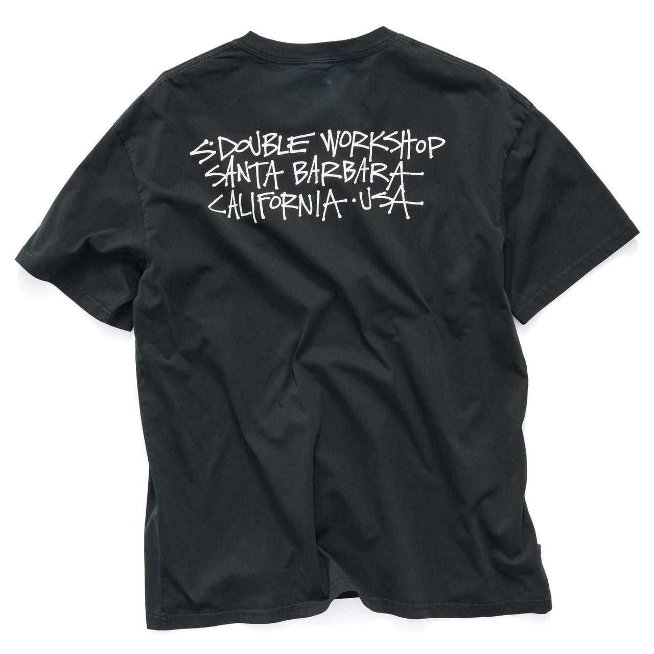 S-DOUBLE - ADDRESS TEXT T-SHIRT - OVERDYE BLACK